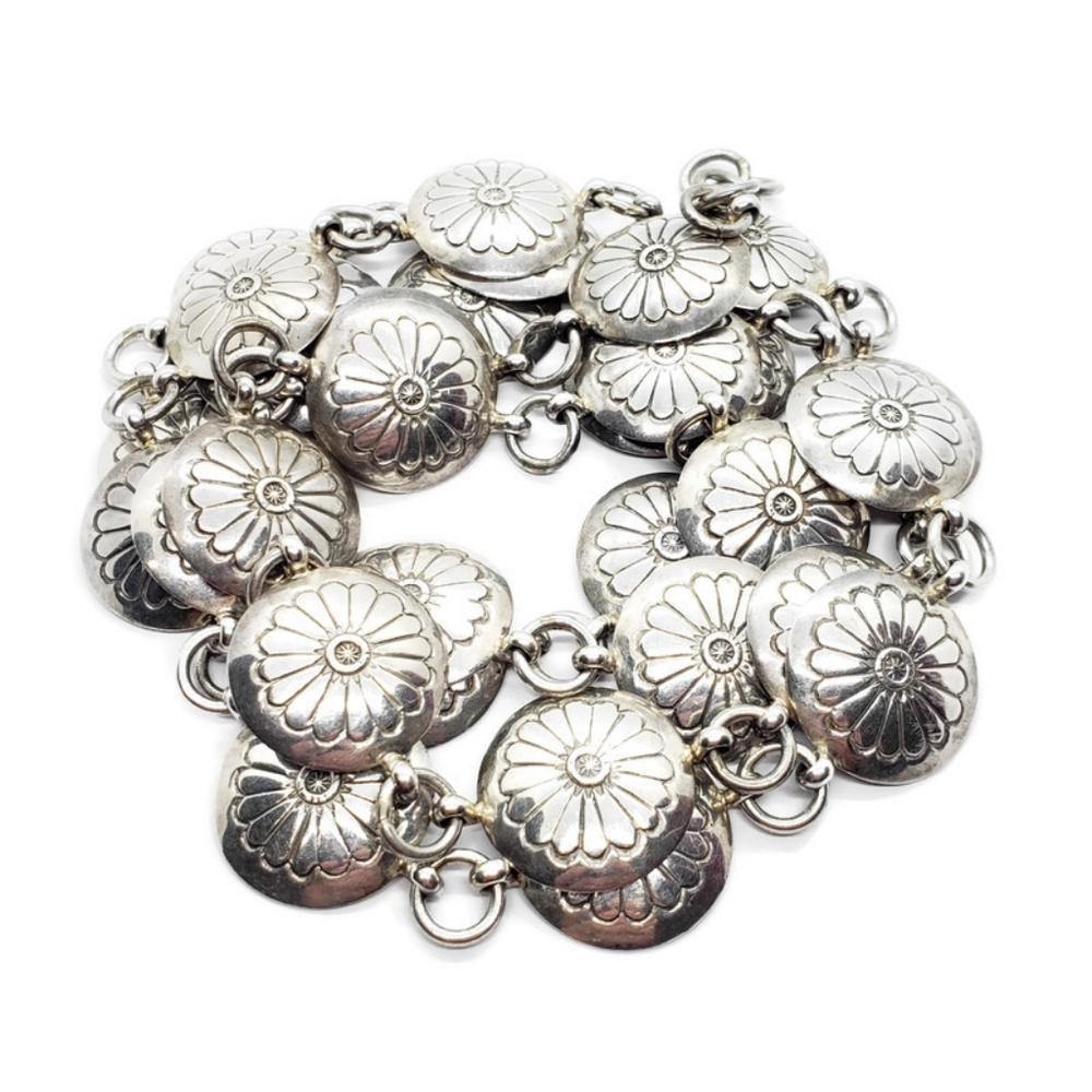 Native American 925 Sterling Concho 42.5" Belt